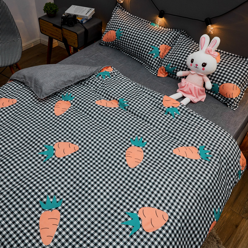 Northern Europe The bed Four piece suit summer girl student dormitory Quilt cover sheet Sheet Quilt 2 Cartoon Three-piece Suitein the Bedclothes , Bedding Sets/Family of four/Multiple sets of  category - from Buy2taobao.com to provide professional Taobao agent buy service
