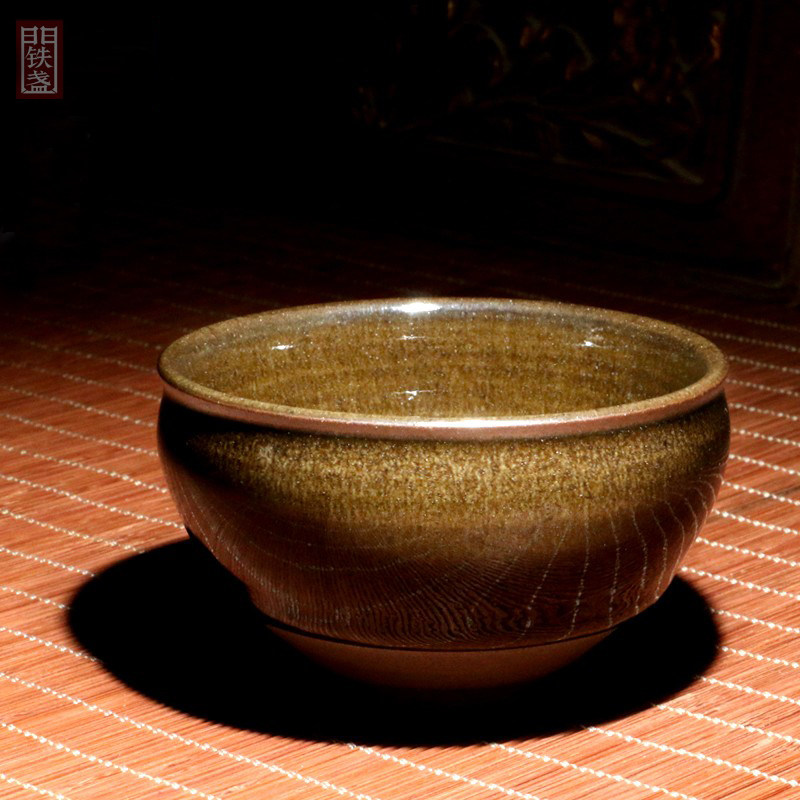 茶叶末釉建盏建阳手工窑变冰裂绿釉盏陶瓷品茗杯蓼冷汁天目铁盏门