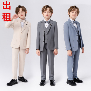 出租男童西装礼服新款英伦纯色小西服男童钢琴主持活动演出套装