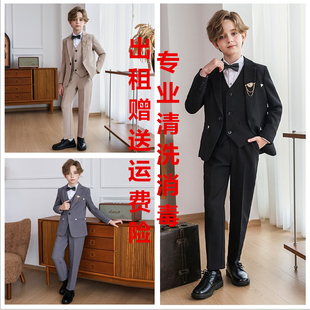 出租花童男童西装套装儿童西服外套帅气男孩主持人礼服钢琴演出服