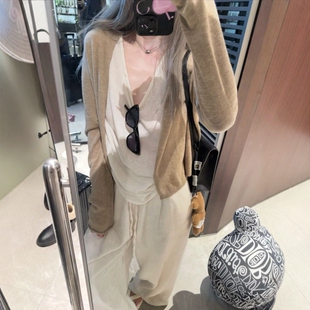 百搭宽松外套薄款外搭罩衫秋慵懒风韩系上衣女松弛感羊毛针织开衫