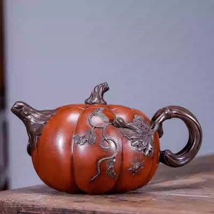 宜兴紫砂壶手工 养过老壶家用泡茶 原矿紫砂 南瓜壶