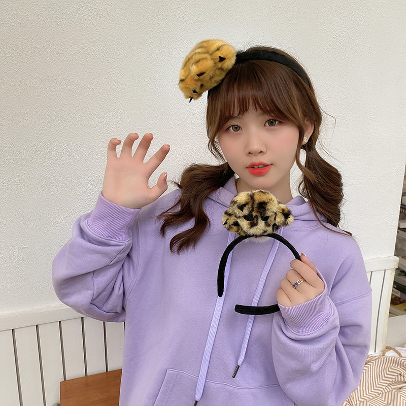 2021年新款虎年儿童发箍可爱虎头虎脑发饰小女孩超萌虎爪压发头箍