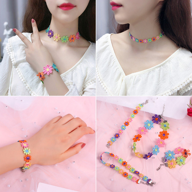 泫雅同款锁骨链可爱炫雅彩色手链小花颈链choker项圈颈带七色项链在类目 饰品/流行首饰/时尚饰品新, 项链中 - 来自Buy2taobao.com提供专业的淘宝代购服务