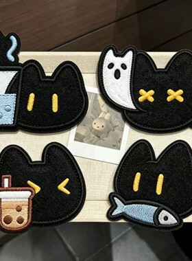 小黑猫可爱无痕刘海贴碎发整理
