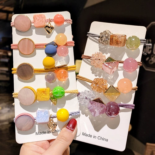 Эластичная детская безвредная резинка для волос, аксессуар для волос, в корейском стиле, популярно в интернете, не повреждает волосы