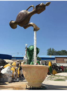 悬空酒壶大型瀑布园林景观雕塑