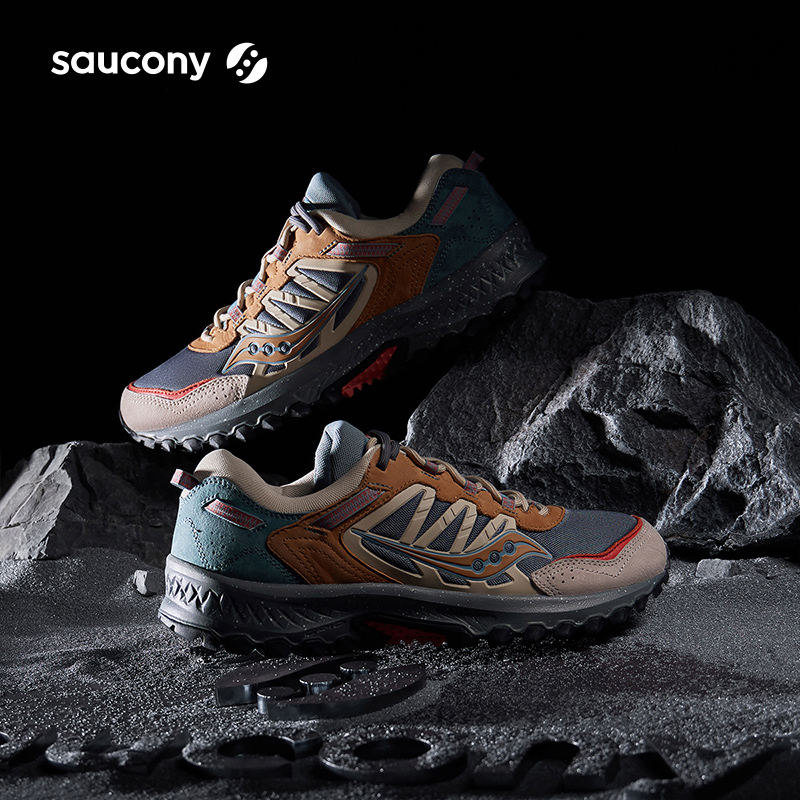 Saucony索康尼官方GRID PEAK舒适稳定耐磨防滑美拉德户外休闲鞋