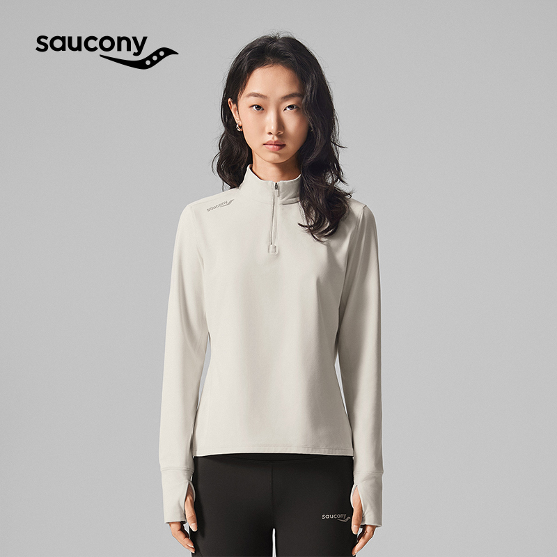 索康尼时尚舒适半拉链长袖T恤