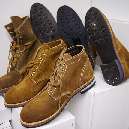 秋冬日潮复古visvim Brigadier花根头层牛翻毛皮中帮马丁靴男鞋