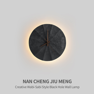 意式极简黑洞石时钟壁灯