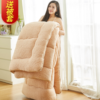 羊羔绒面料加厚填充冬季冬被保暖