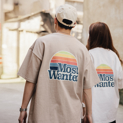 【特价】MWTD彩虹印花短袖T恤男女夏季潮牌港风宽松百搭情侣上衣