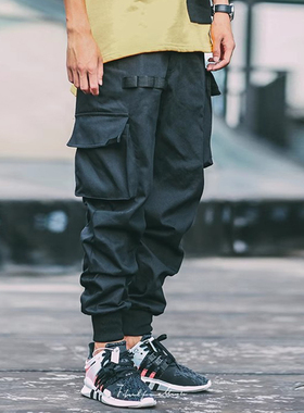 【特价】FYP机能束脚裤男潮牌宽松多口袋工装裤运动纯棉休闲长裤