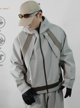 BREAK MIX户外机能三防压胶硬壳冲锋衣男潮牌防水情侣夹克外套