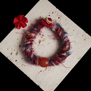 藏式风 | 红玛瑙粗棉绳纯手工编织固定手围手绳设计感男女款小众