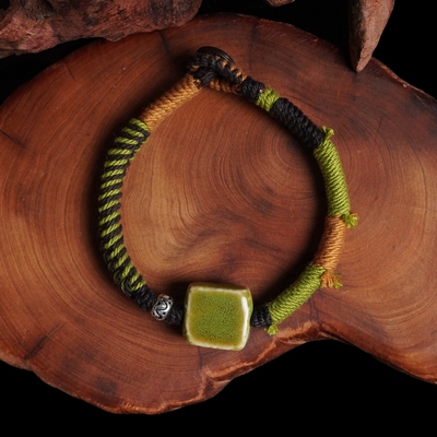 归林系列 |陶瓷方块原创设计手工编织固定手围手绳雅致特色不撞款