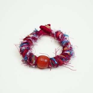 原创红玛瑙粗棉绳纯手工精心编织多款颜色可选固定手围手绳设计感