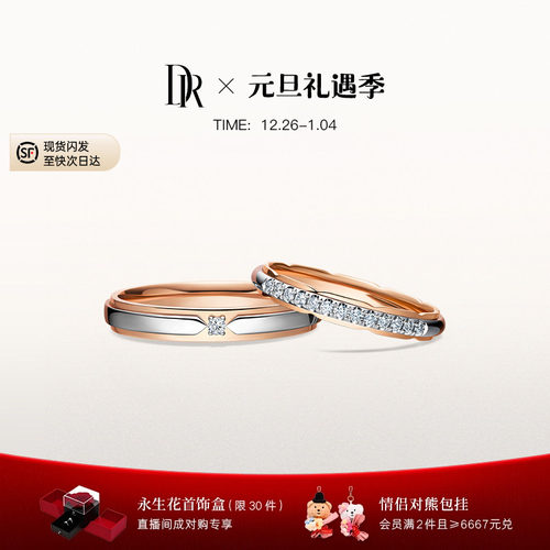 DR求婚钻戒情侣对戒排钻