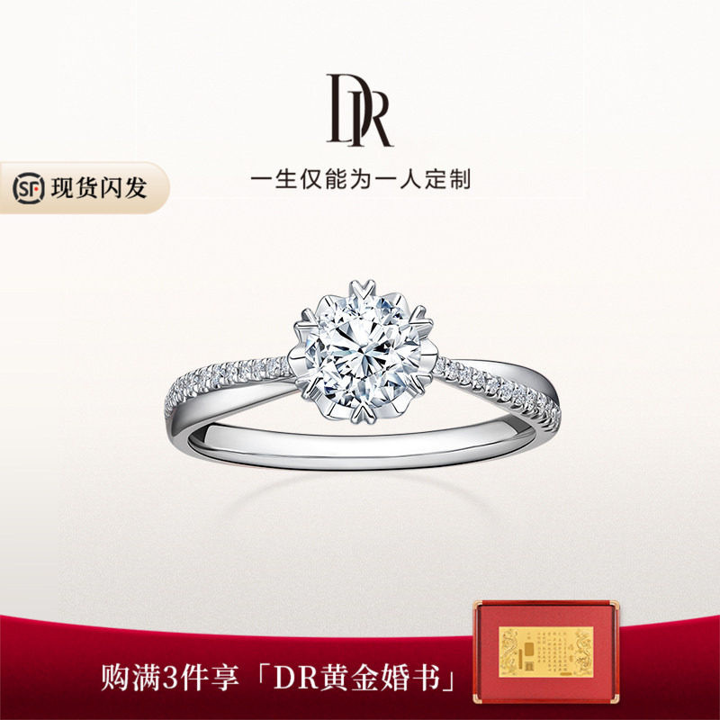 DRBELIEVE系列冬日浪漫求婚钻戒钻石婚戒女群镶钻戒WJ0062