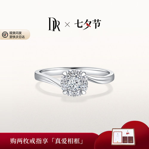 DR求婚钻戒群镶显钻国检证书