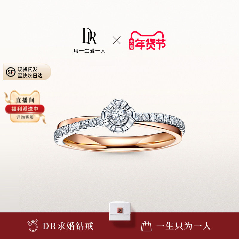 DRBELIEVE初雪之恋求婚钻戒结婚钻石戒指分色K金官方正品WJ0051