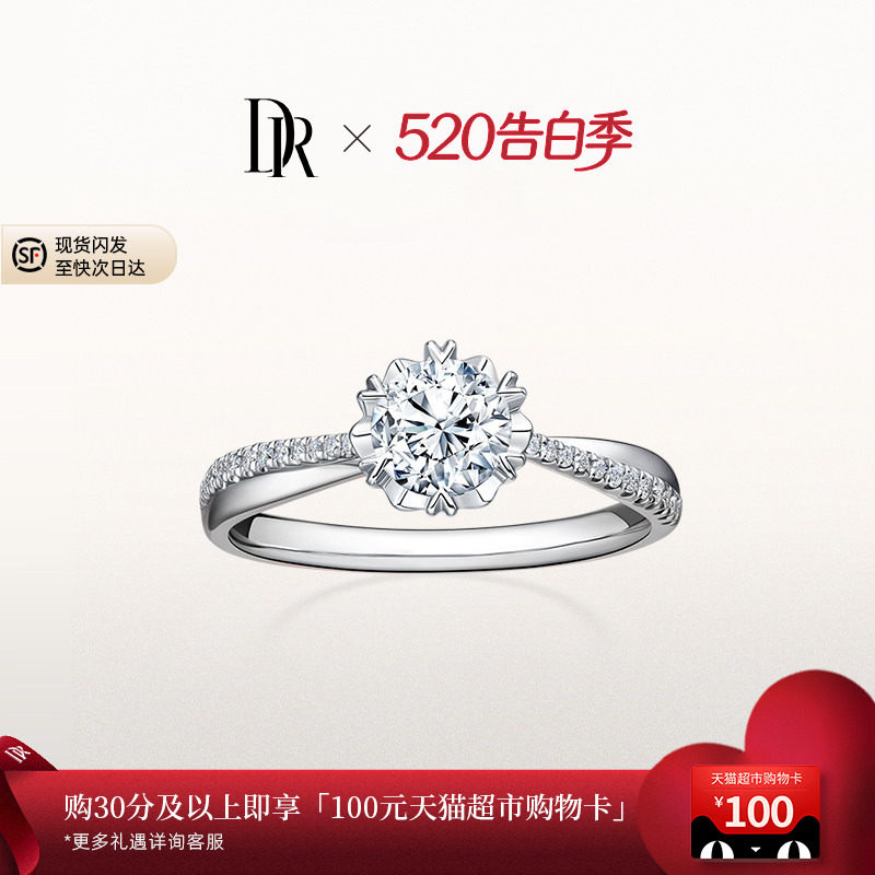DRBELIEVE系列冬日浪漫求婚钻戒钻石婚戒女群镶钻戒WJ0062