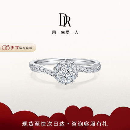DRBELIEVE幸福拥怀求婚钻戒钻石戒指婚戒铂金女戒群镶官方WJ0056