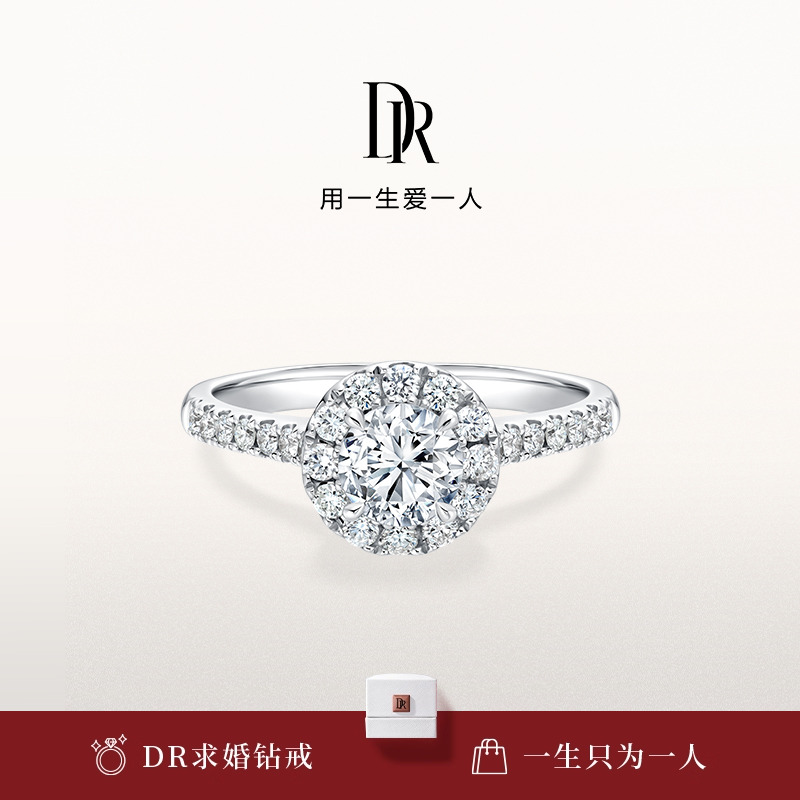 DR求婚钻戒群镶排钻1克拉