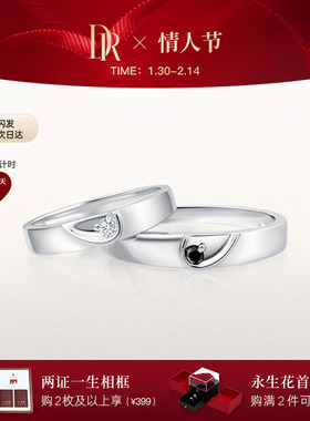 DRBELIEVE我们(黑)结婚对戒情侣铂金钻戒B03002/A16026