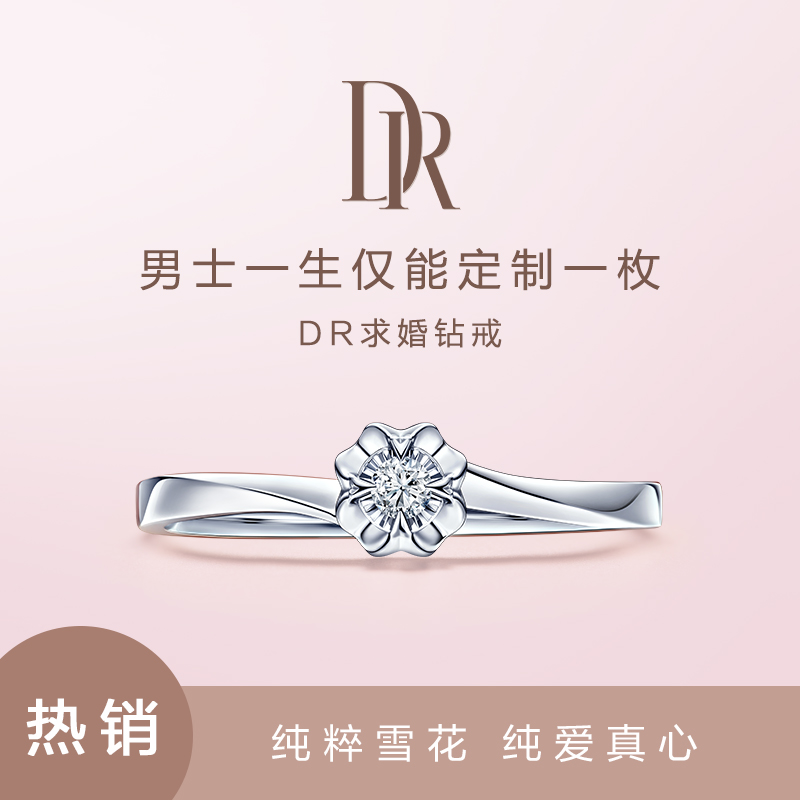 DR BELIEVE雪吻求婚钻戒结婚钻石戒指婚戒+项链官方旗舰店正品