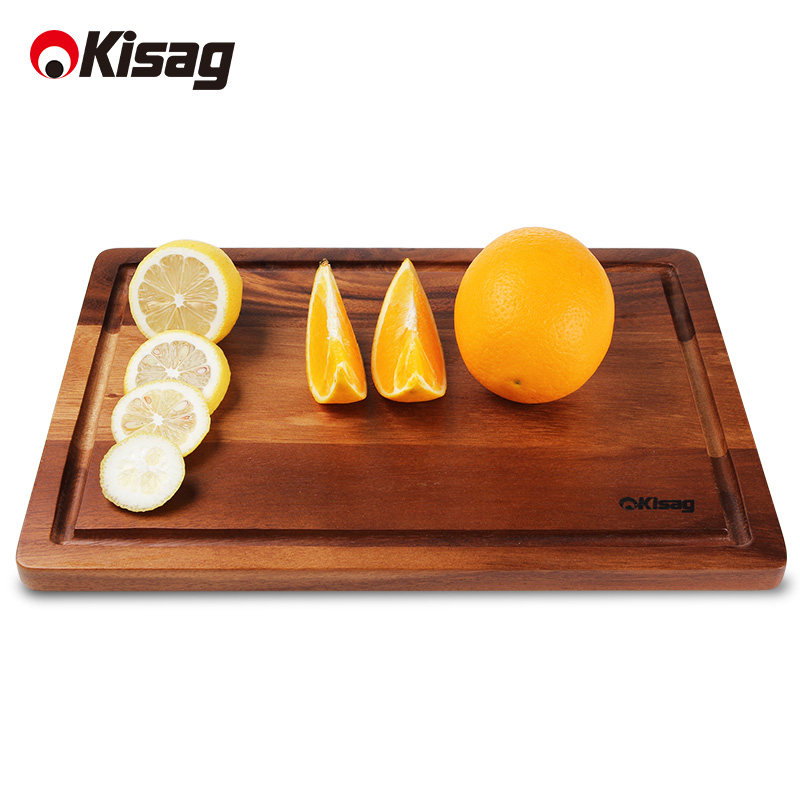 Kisag进口带槽小砧板厨房家用方形案板无腊无漆相思实木导槽菜板