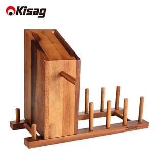 Kisag木制砧板架刀架组合厨房置物架相思木刀座架厨房收纳菜板架