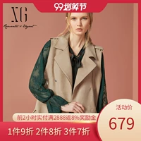 XG Snow Song 2019 Thu Đông Hàn Quốc Phụ nữ Joker Không tay Vest Vest đơn giản Áo khoác Zip - Áo vest áo khoác kaki nữ