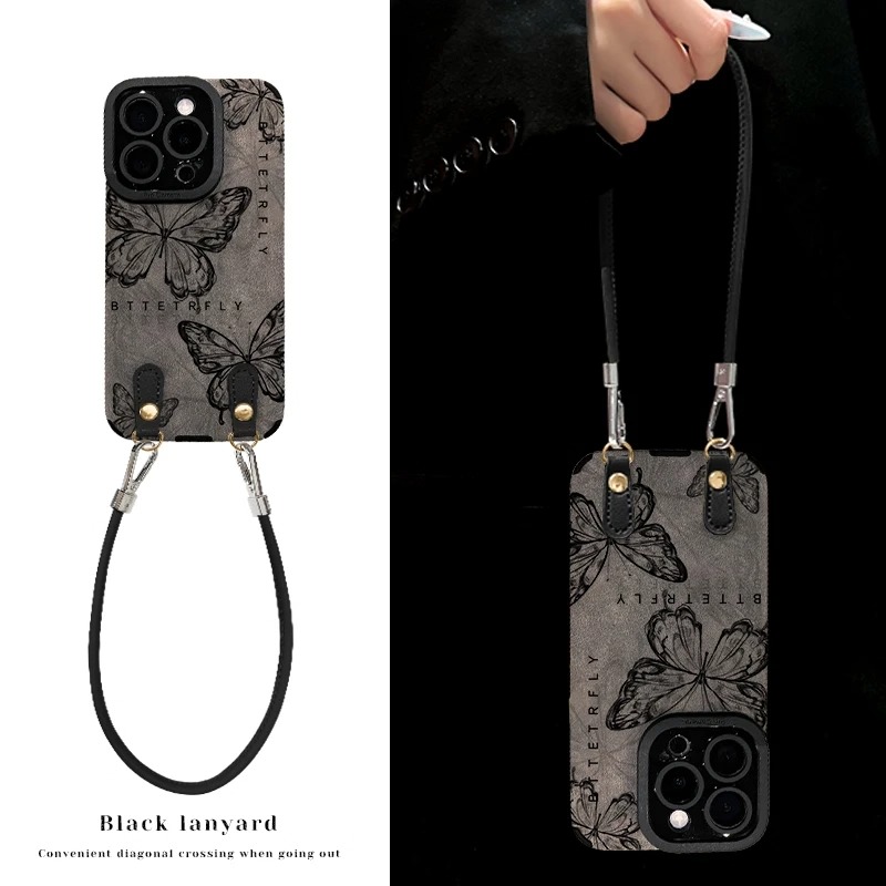 瞳眼皮质线条蝴蝶适用苹果手机壳