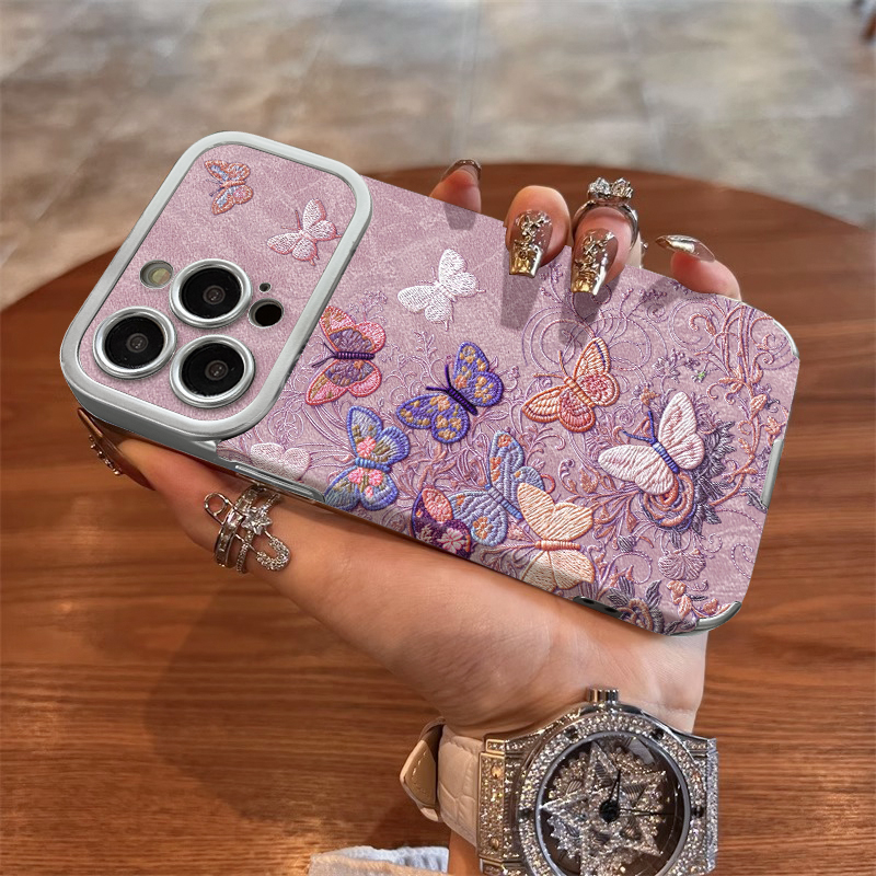 彩色蝴蝶雪山紫毛皮适用苹果小米