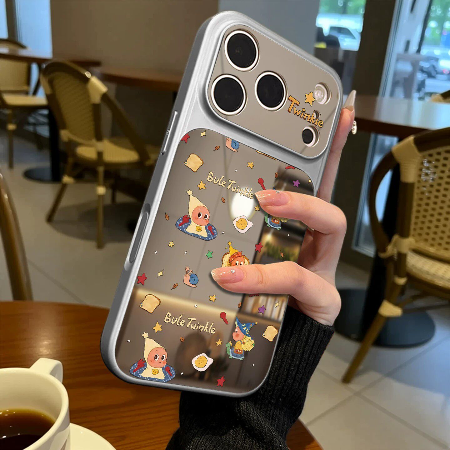 面包星星人适用苹果17promax手机壳iPhone16新款15pro可爱14全包13PLUS卡通12镜面11promax防摔17air秒变17