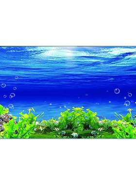 鱼缸背景贴纸高清图3D立体海底水草水族箱造景外贴装饰壁纸背景画