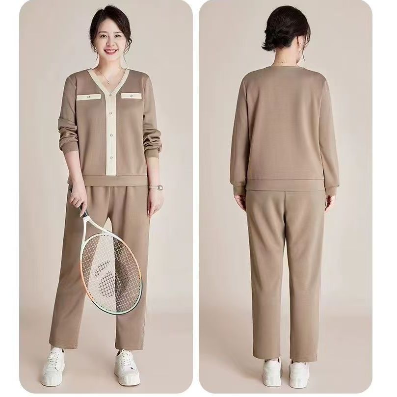 中年妈妈秋装休闲运动服洋气套装