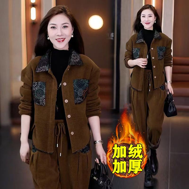 秋冬加绒加厚高级感减龄穿搭套装