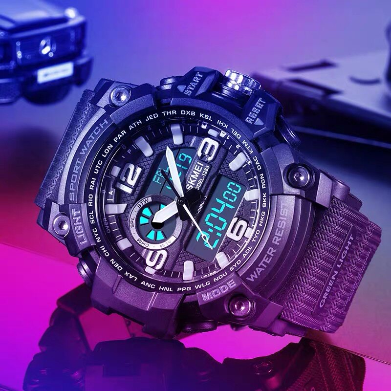 时刻美儿童手表指针式男童中小学生潮流运动防水防摔夜光电子表