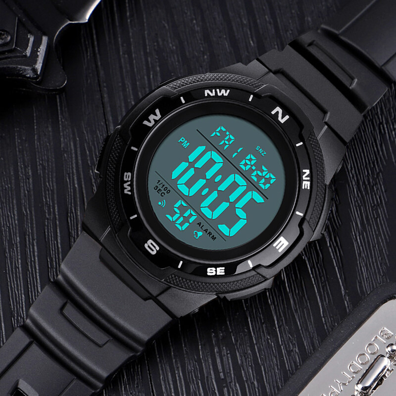 时刻美手表男电子表成人中学生青少年多功能运动防水潮流数字男表