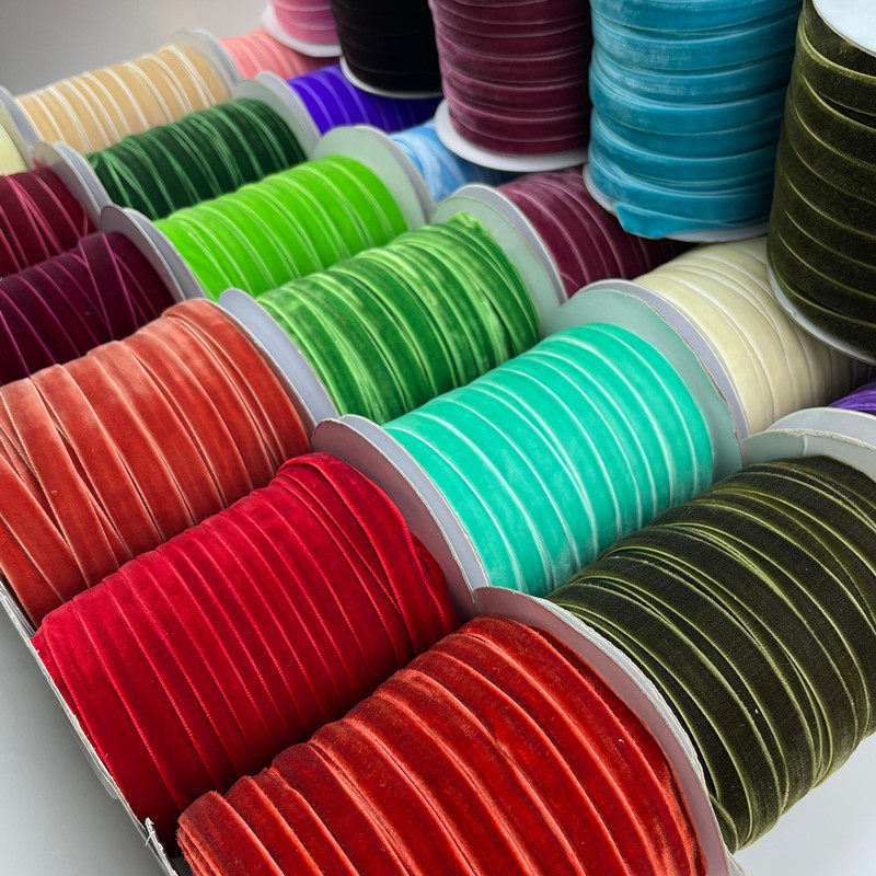 1厘米黑色白优质三顶丝绒植绒平绒织带服装蕾丝裙肩领口丝带