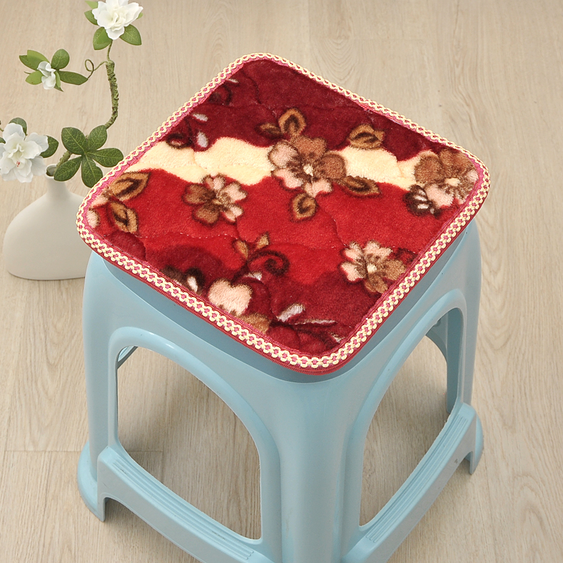 1-10个装冬季毛绒坐垫早餐店小椅子屁垫加厚防滑餐椅座垫屁股垫