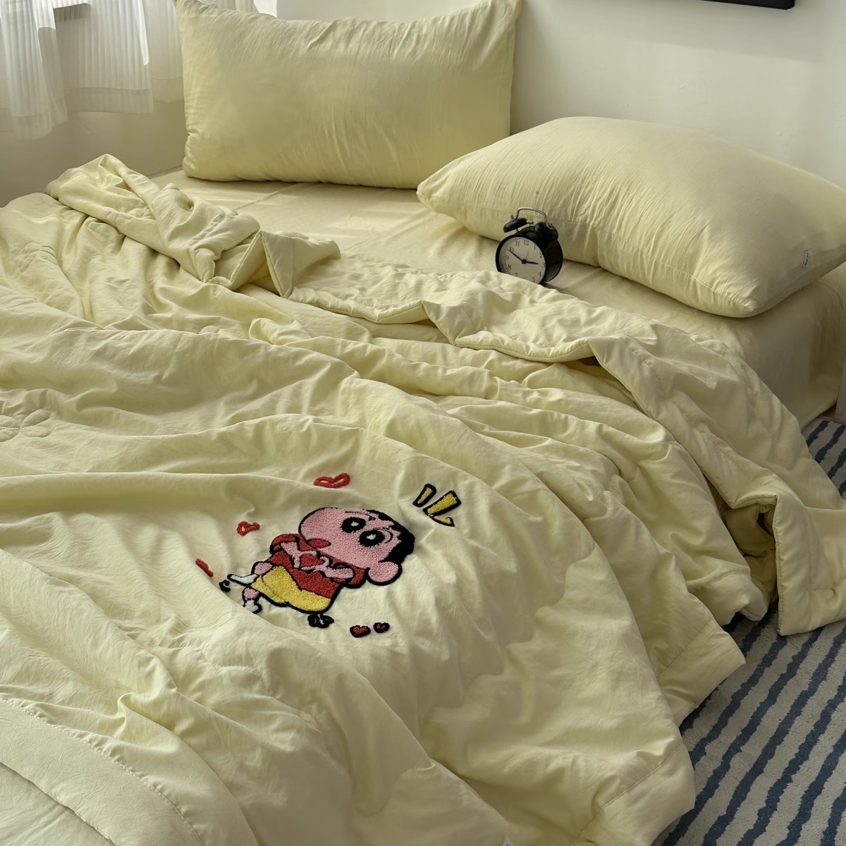 可爱蜡笔小新夏凉被四件套单人宿舍空调被非全纯棉被子被芯可机洗