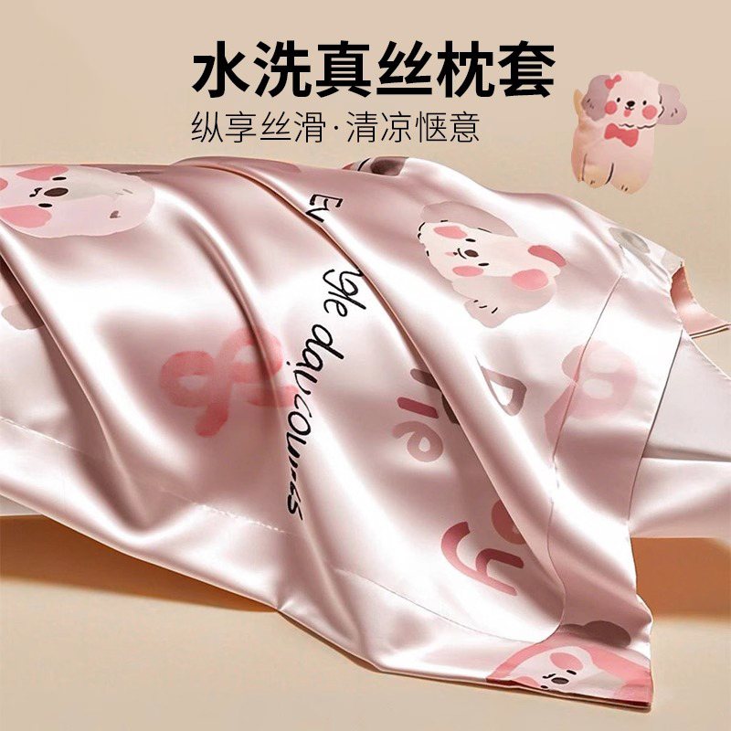 高端冰丝枕套一对48cmx74cm家用水洗真丝枕头套2025新款整套单只2