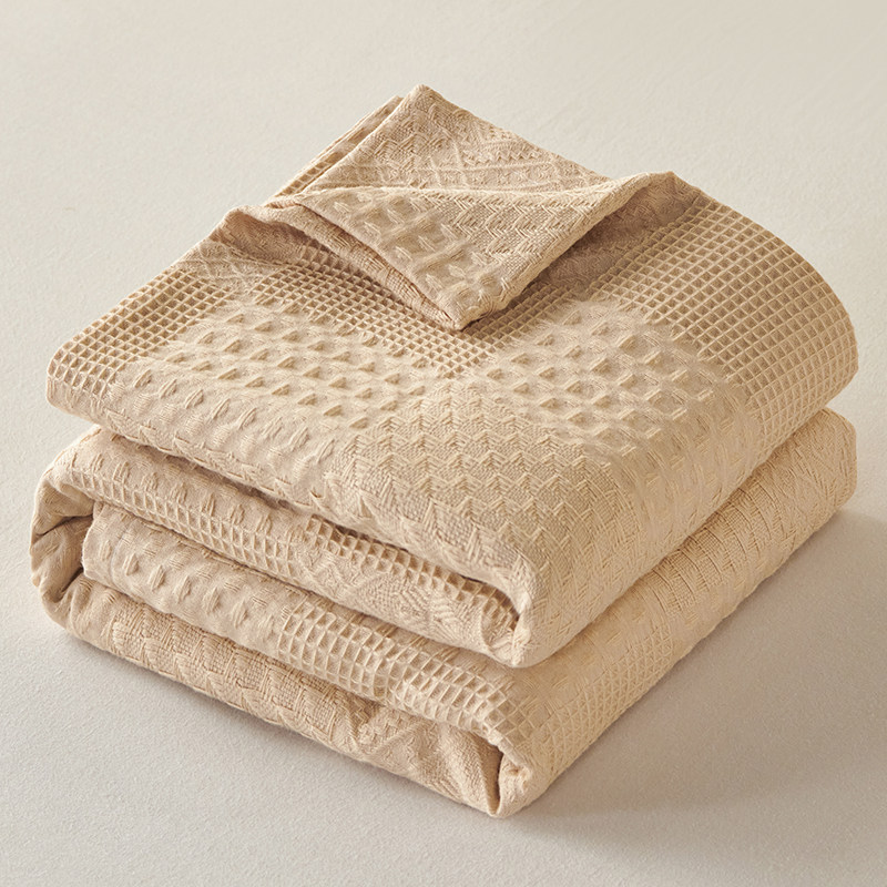 美拉德华夫格全棉毛巾被午睡办公室薄款毛毯子空调盖毯夏凉被学生