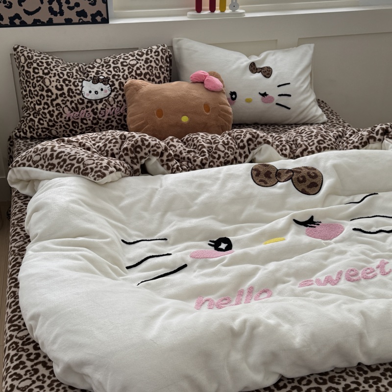 2025新款牛奶绒毛巾绣四件套ins