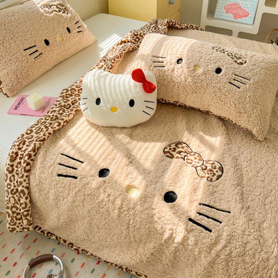 美拉德豹纹牛奶绒毛毯2025新款