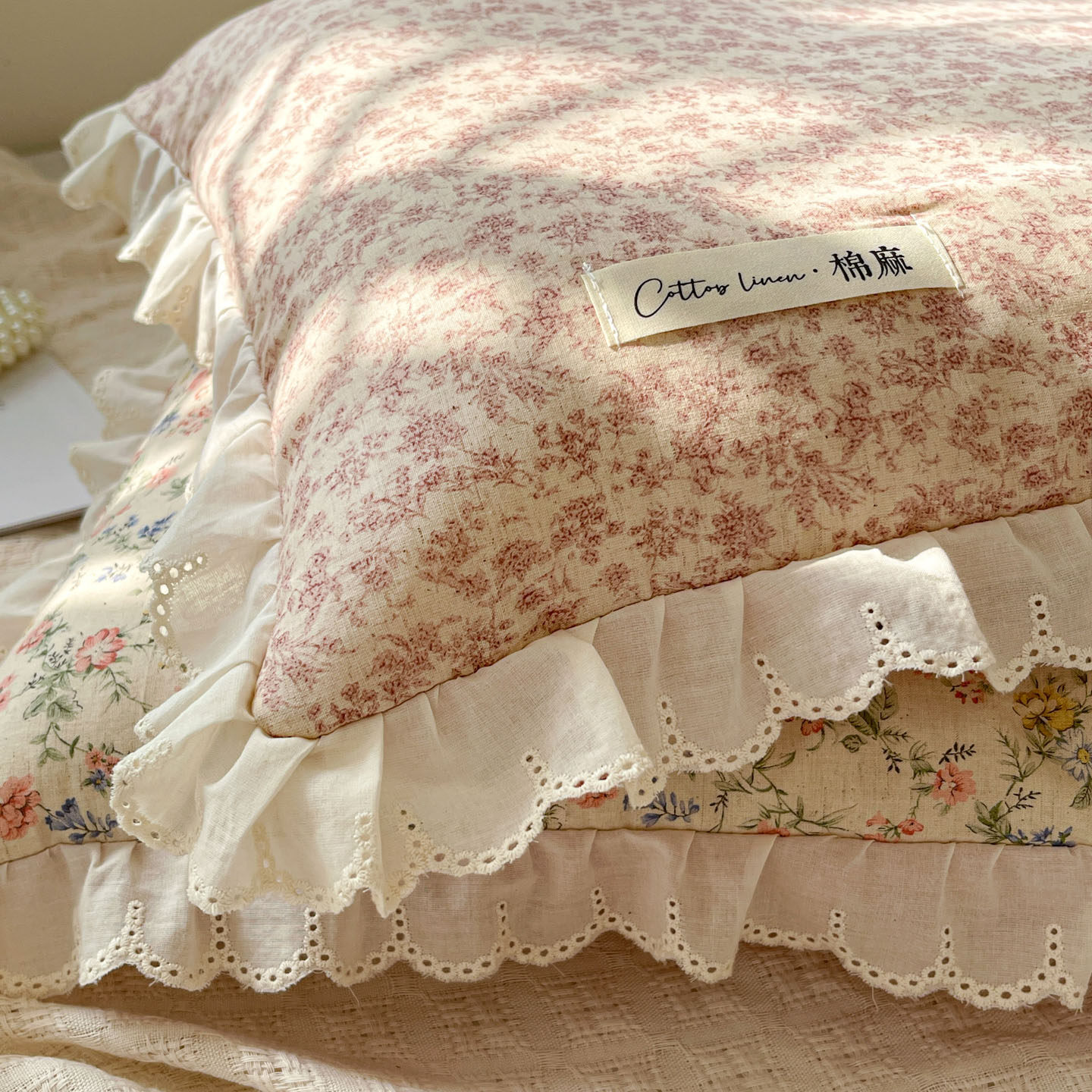 棉麻枕套一对装单个整套2025新款荞麦枕芯内胆套枕头套非全棉纯棉